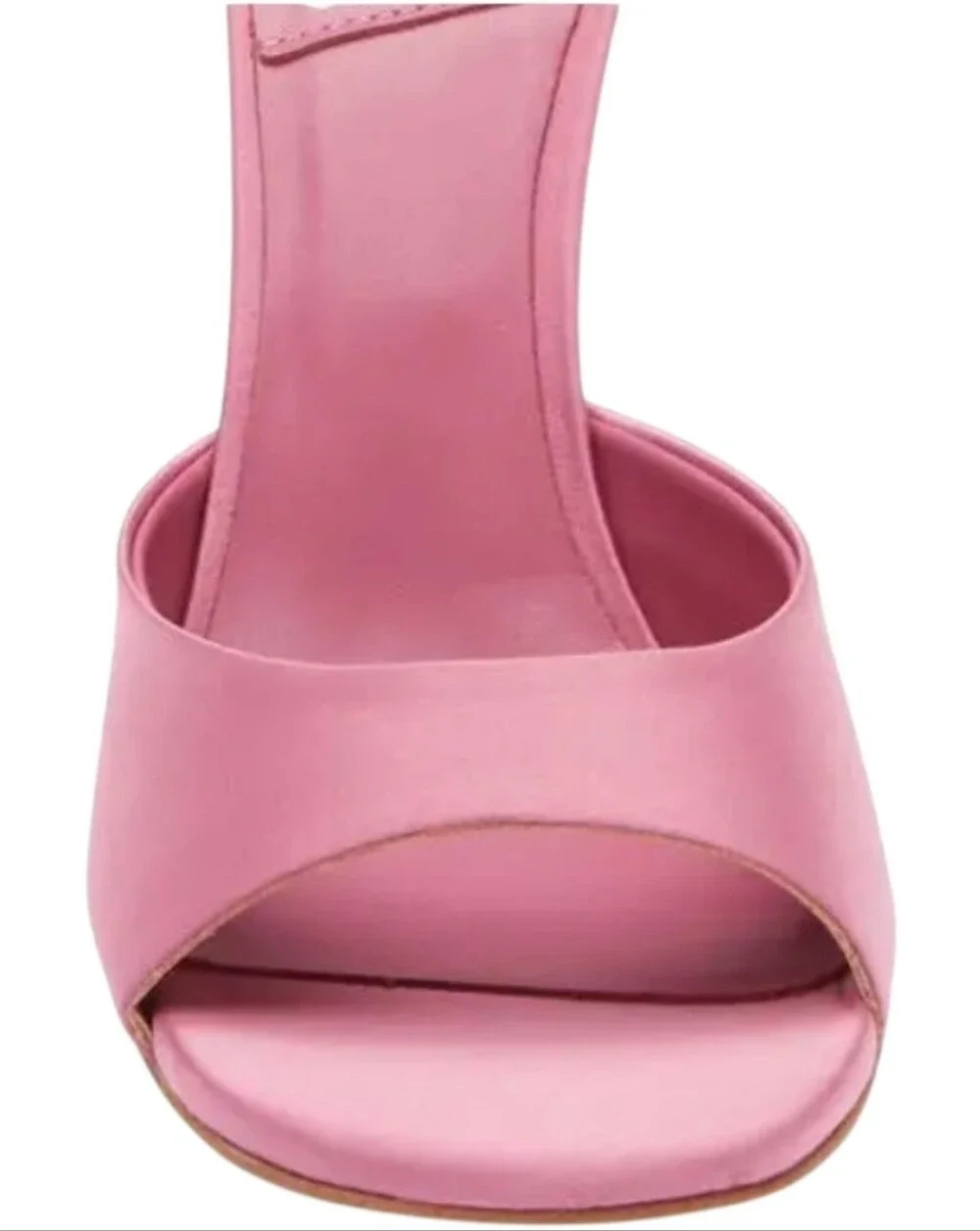 Jeffrey Campbell Mew 2 Pink Satin Open-Toe Mule with Sculpted Heel 10
